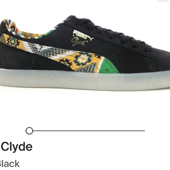 Puma Clyde x Coogi Sneakers Mens 7 womens 8.5 Black Knit Collab Streetwear - Picture 2 of 4